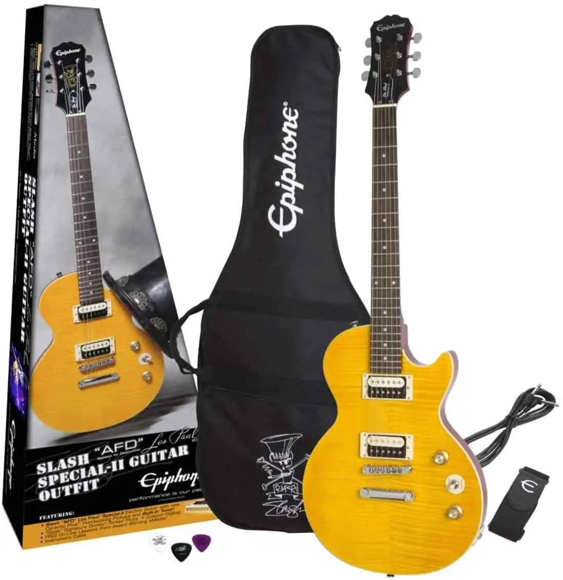 Best Les Paul for beginners- Epiphone Slash ‘AFD’ Les Paul Special II Outfit