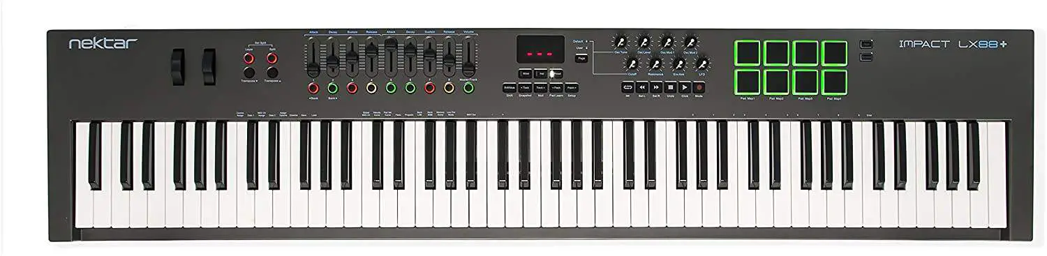 Ең үлкен 88 пернелі midi пернетақтасы: Nektar Impact lx88