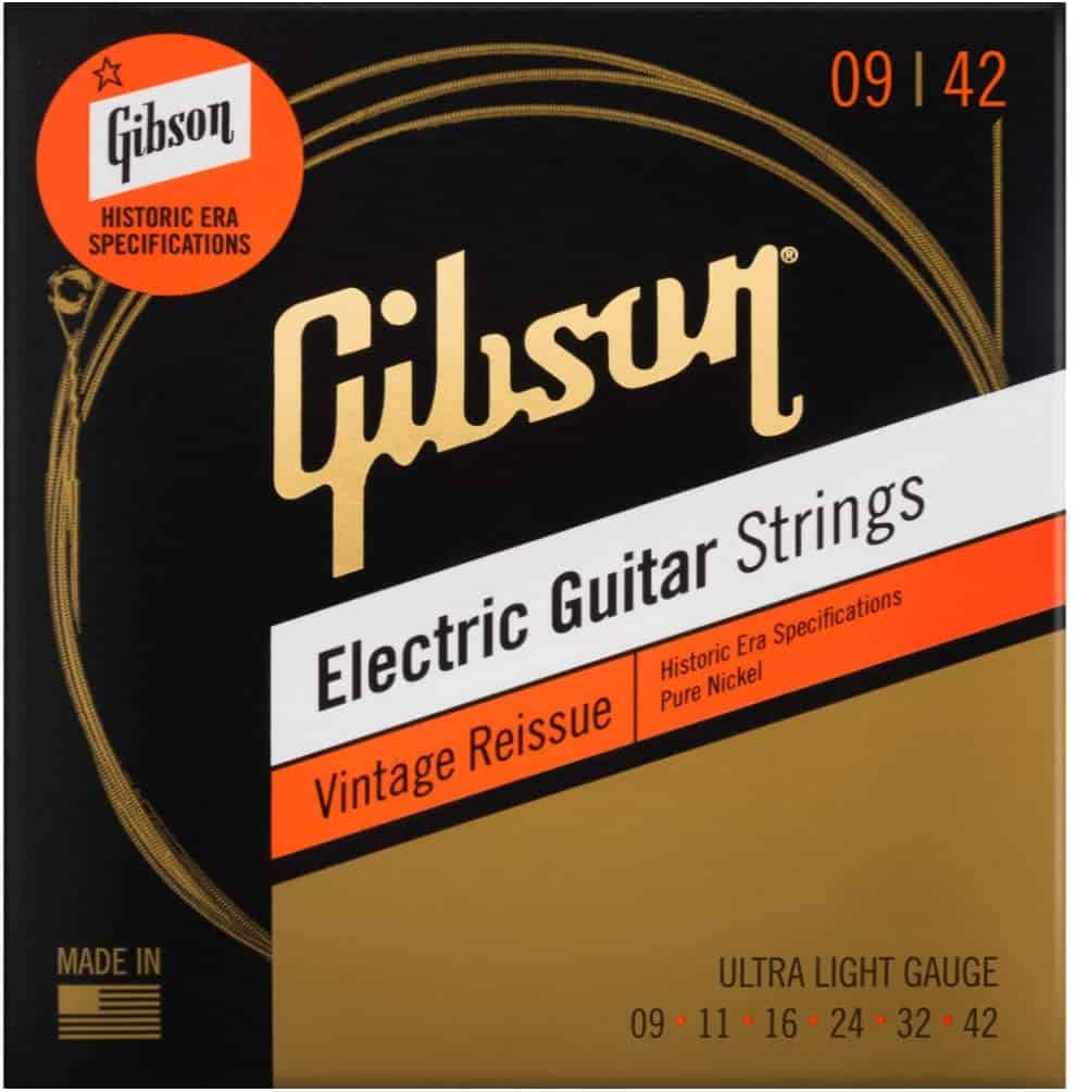 Mejor sonido clásico de Les Paul: Gibson Vintage Reissue Electric Guitar Strings