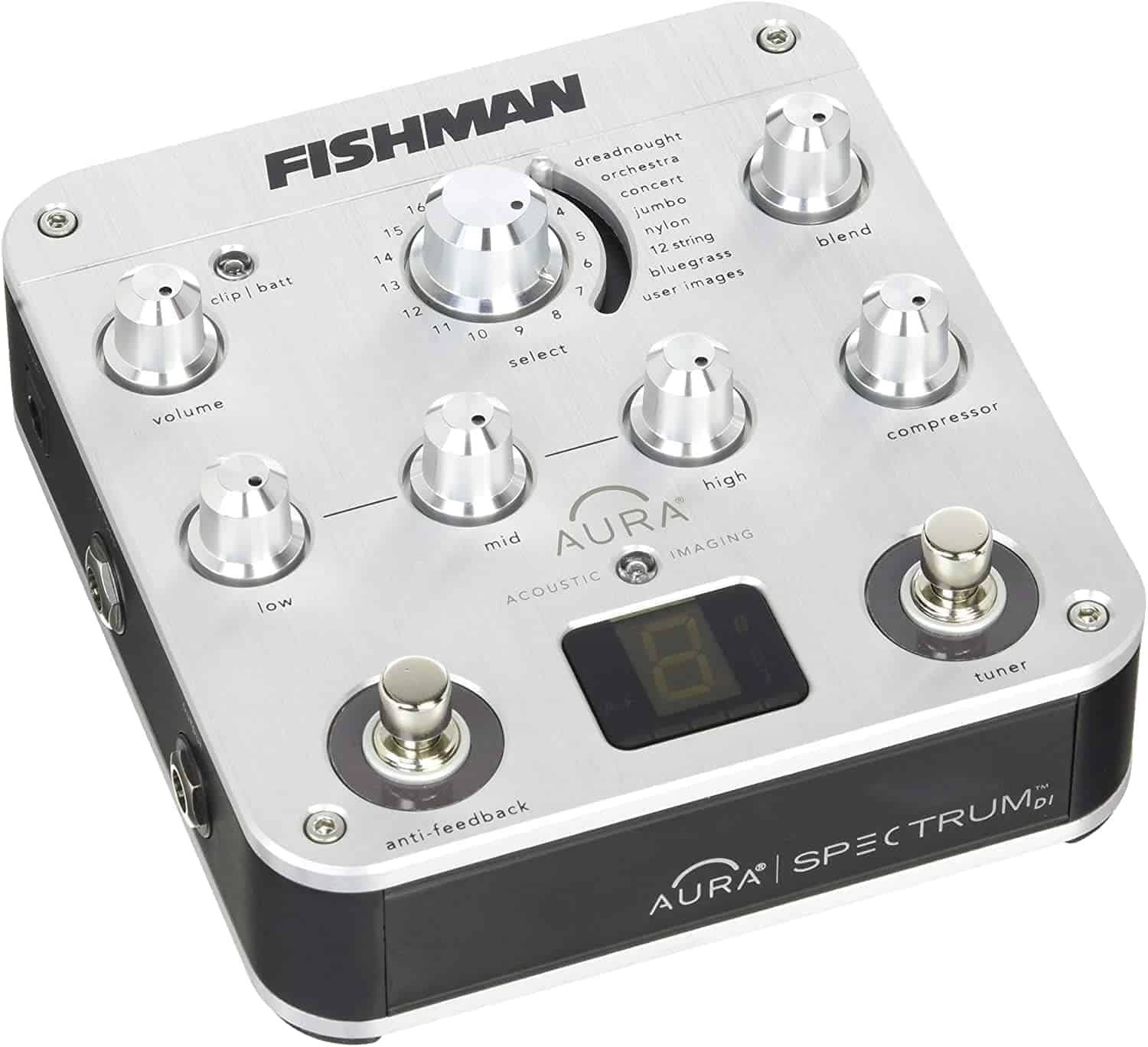 Aurre-anplifikadore pedal akustikorik onena: Fishman Aura Spectrum DI