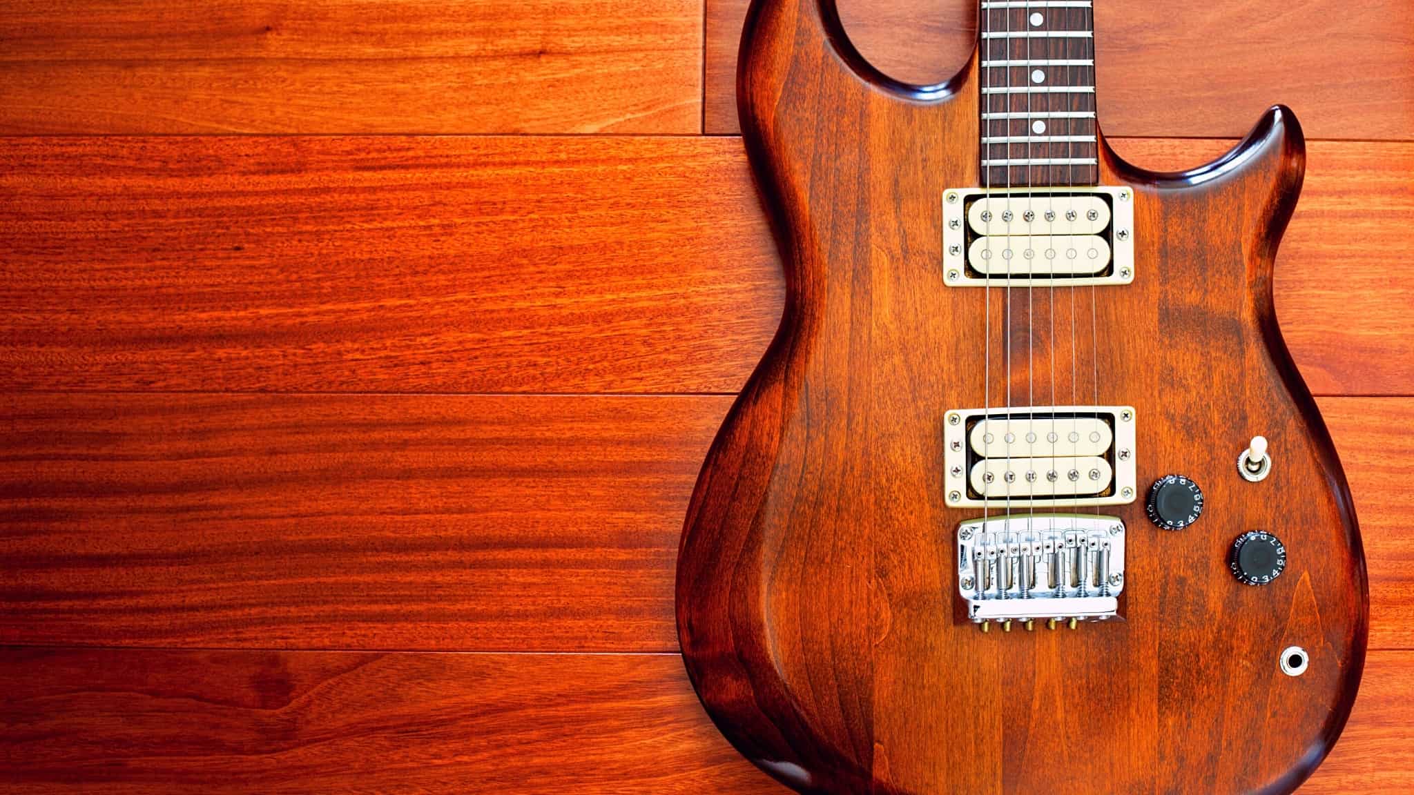 Walnut wood guitar