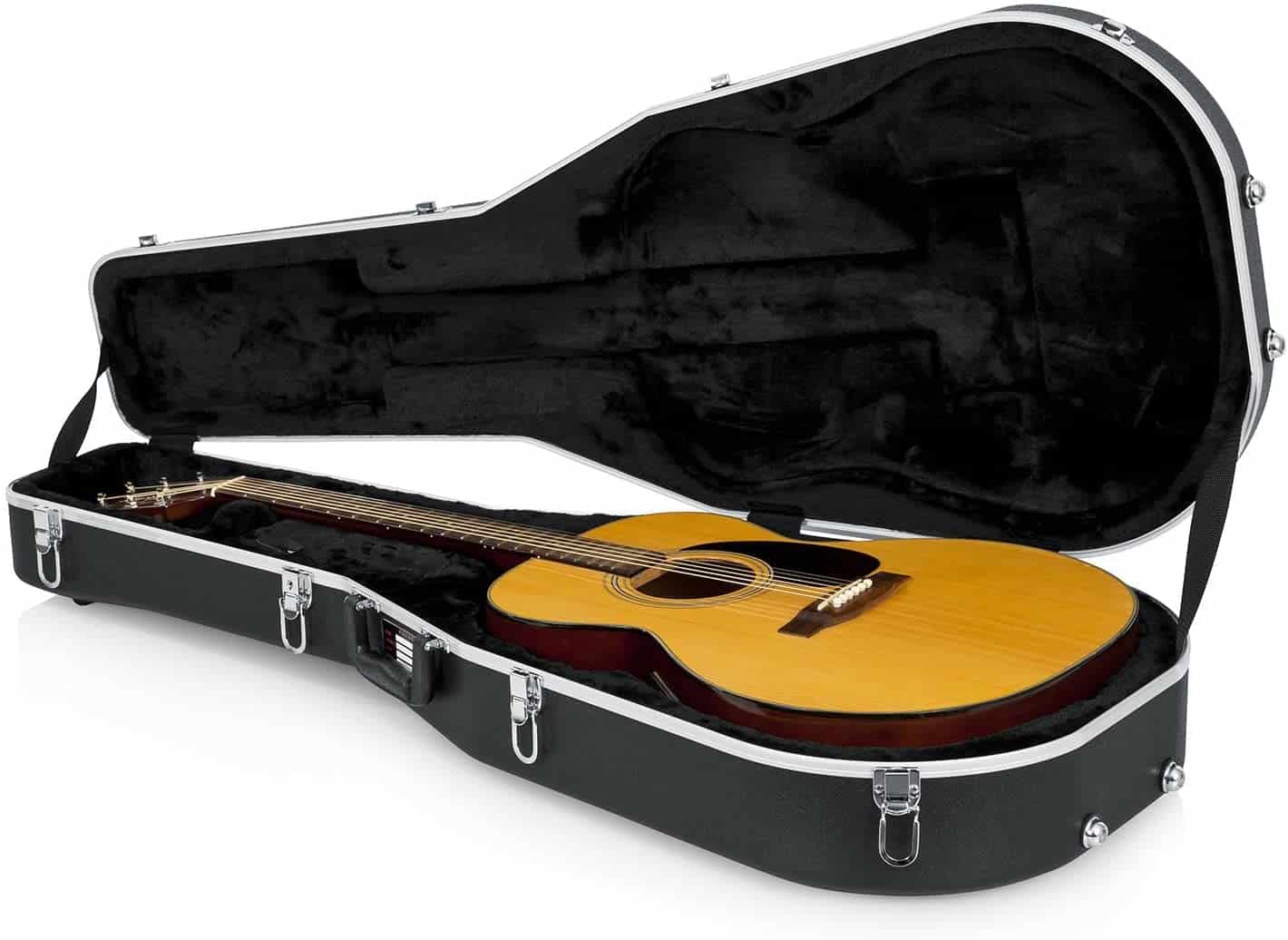 กรณีที่ดีที่สุดสำหรับกีตาร์อะคูสติก: Gator Cases Deluxe ABS Molded Dreadnought Style