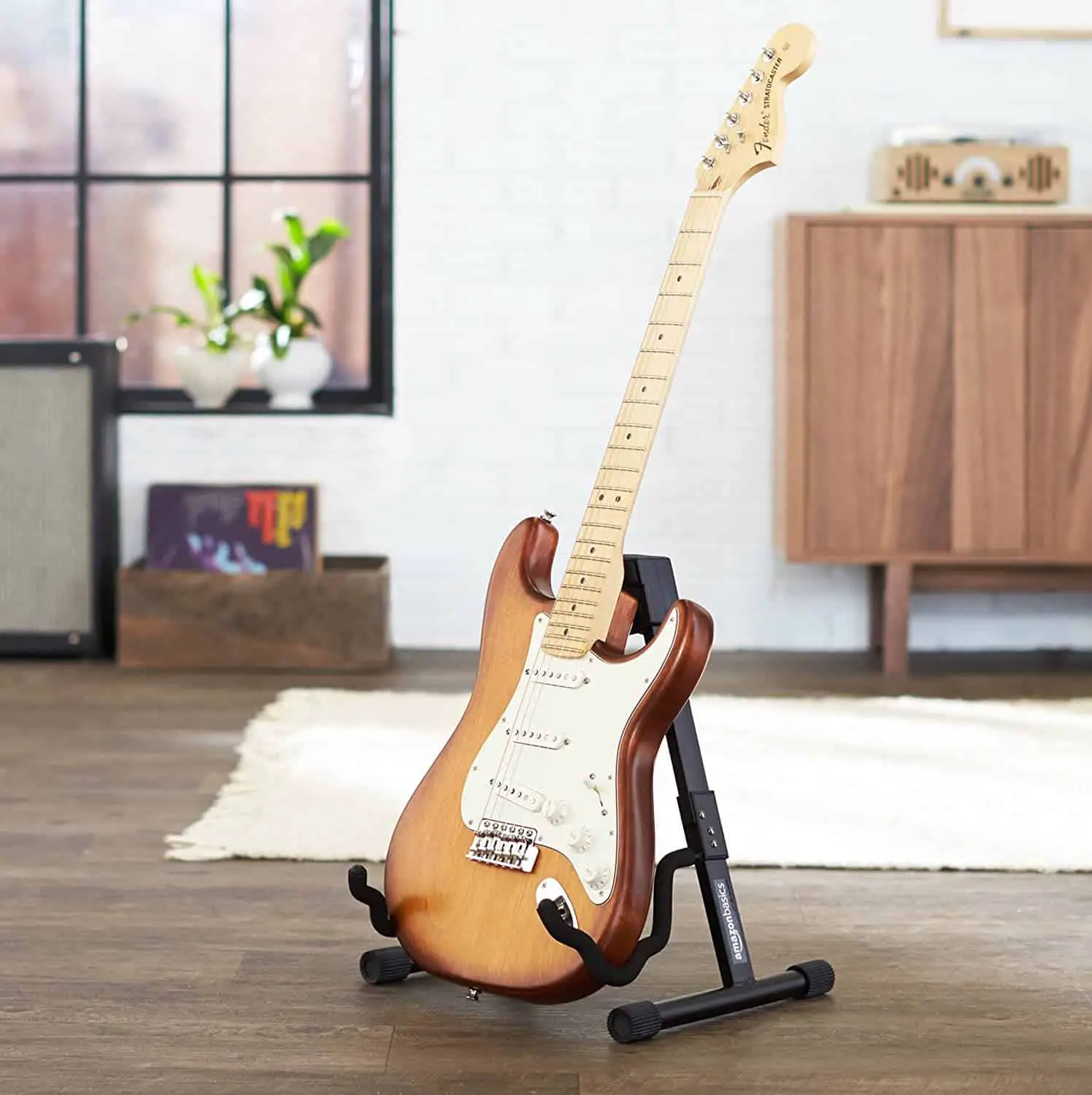 Best cheap guitar stand: Amazon Basics Folding A-Frame