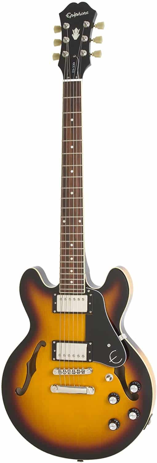 Giotár éadrom is fearr do na gormacha- Epiphone ES-339 Semi Hollowbody