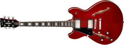 La mejor guitarra de cuerpo semi hueco para zurdos: Harley Benton HB-35Plus LH Cherry