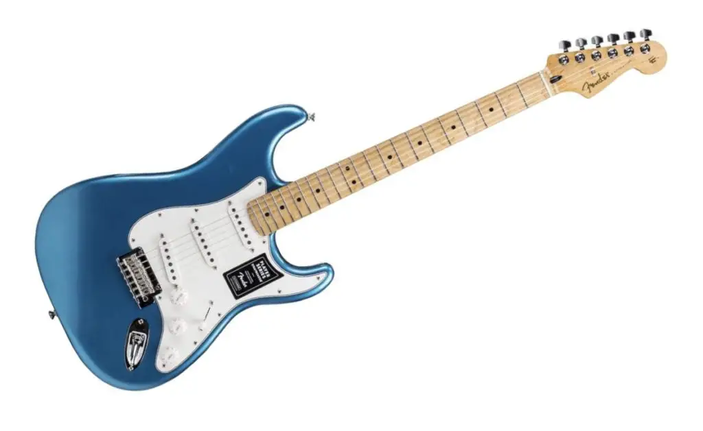 Fender Stratocaster é unha guitarra de corpo sólido popular