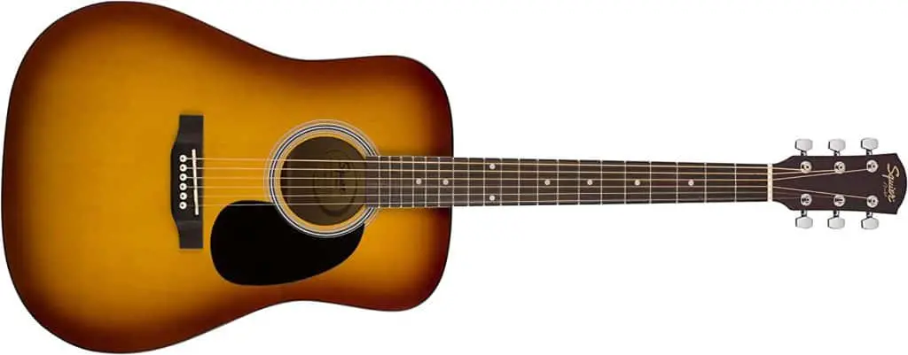 Best acoustic Squier guitar- Squier by Fender SA-150 Dreadnought Acoustic Guitar full